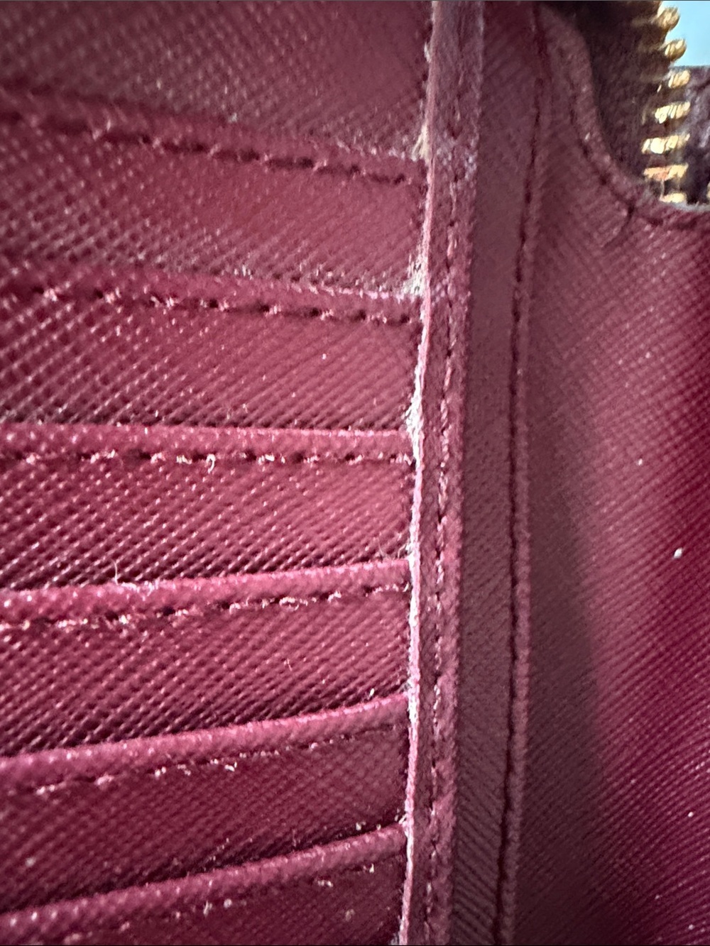 Michael Kors Wine Leather Zip-Around Wallet with Gold Plaque - Picture 8 of 14